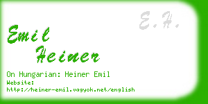 emil heiner business card